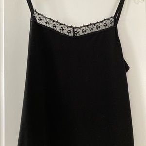Lane Bryant, black 14/16 camisole, lace and clear white beads